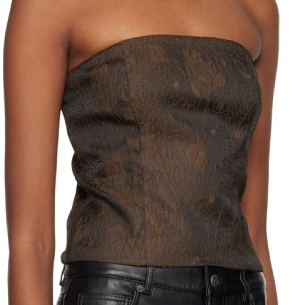 Reformation Brown Giorgia Strapless Top